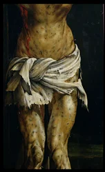 Die Kreuzigung vom Isenheimer Altar (Detail von Christi Körper)